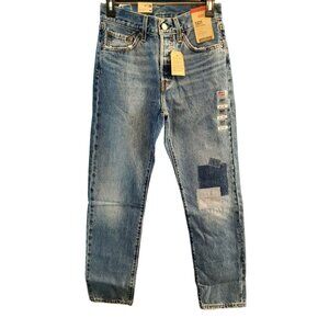 Levis 501Womens Original Fit Medium Wash Denim Jeans Size 25/30 Straight Leg